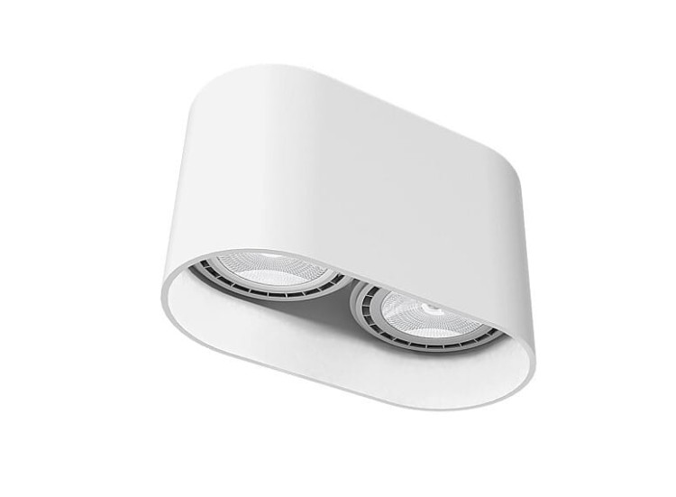 Sufitowa oprawa lampa punktowa OVAL WHITE 9241 NOWODVORSKI Lighting 2x GU10 ES111 spot natynkowa nowoczesna oświetleniowa biała biały podwójna Inspiracje Premium