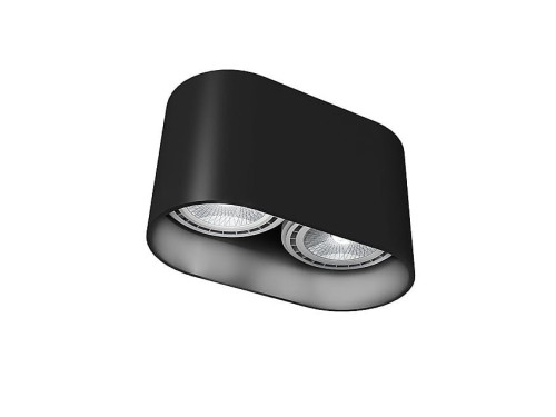 Sufitowa oprawa lampa punktowa OVAL BLACK 9240 NOWODVORSKI Lighting 2x GU10 ES111 spot natynkowa nowoczesna oświetleniowa czarna czarny podwójna Inspiracje Premium