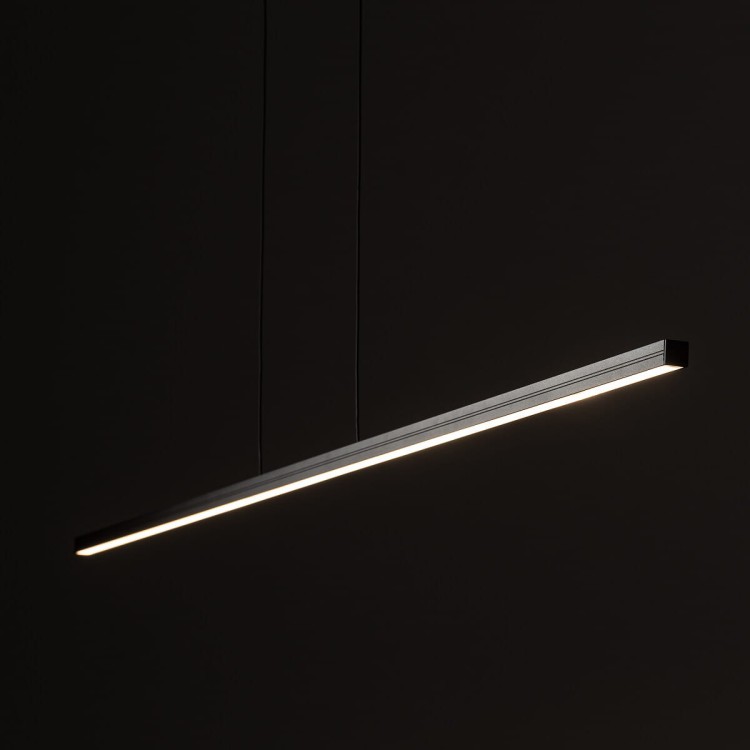 Lampa liniowa wisząca BAR LED M 3000K 24W 10364 NOWODVORSKI Lighting 150cm Loft nowoczesna sufitowa oświetleniowa zwis do biura nad biurko stół czarna czarny Inspiracje Premium