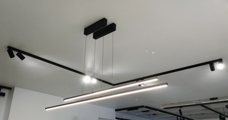 Lampa liniowa wisząca BAR LED L 3000K 27W 10365 NOWODVORSKI Lighting 180cm Loft nowoczesna sufitowa oświetleniowa zwis do biura nad biurko stół czarna czarny Inspiracje Premium