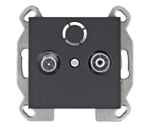 lumina Gniazdo RTV przelotowe, czarny WL3023 Intense Passion Soul HAGER POLO