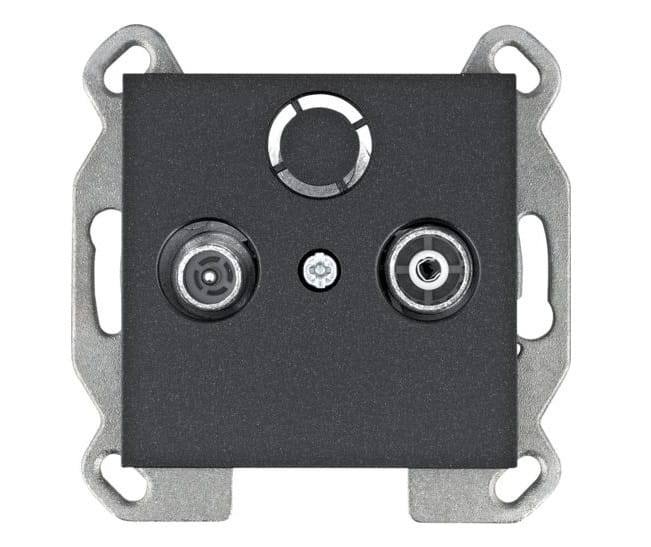 lumina Gniazdo RTV przelotowe, czarny WL3023 Intense Passion Soul HAGER POLO