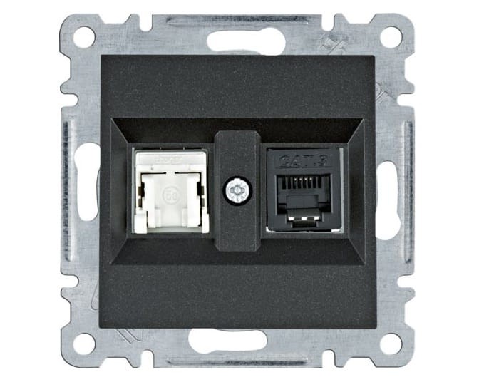 lumina Gniazdo RJ11/12 + RJ45, czarny WL2213 Intense Passion Soul HAGER POLO