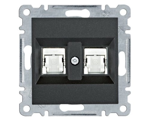 lumina Gniazdo komputerowe podwójne RJ45 kat.6 FTP, czarny WL2183 Intense Passion Soul HAGER POLO