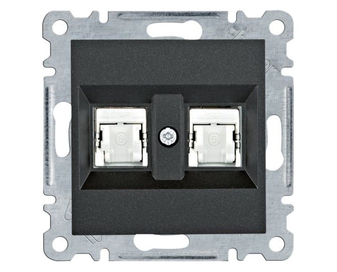 lumina Gniazdo komputerowe podwójne RJ45 kat.6 FTP, czarny WL2183 Intense Passion Soul HAGER POLO
