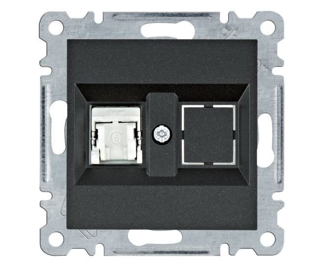 lumina Gniazdo komputerowe pojedyczne RJ45 kat.6 FTP, czarny WL2173 Intense Passion Soul HAGER POLO