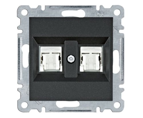 lumina Gniazdo komputerowe podwójne RJ45 kat.6 UTP, czarny WL2163 Intense Passion Soul HAGER POLO