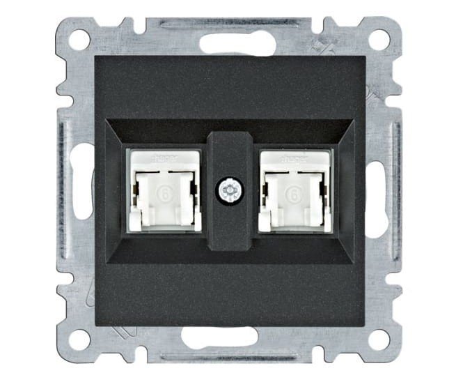 lumina Gniazdo komputerowe podwójne RJ45 kat.6 UTP, czarny WL2163 Intense Passion Soul HAGER POLO