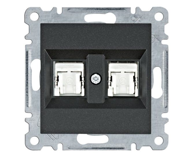 lumina Gniazdo komputerowe podwójne RJ45 kat.5e FTP, czarny WL2143 Intense Passion Soul HAGER POLO