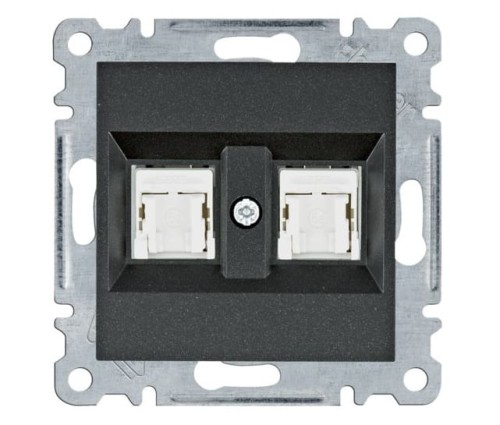 lumina Gniazdo komputerowe podwójne RJ45 kat.5e UTP, czarny WL2123 Intense Passion Soul HAGER POLO