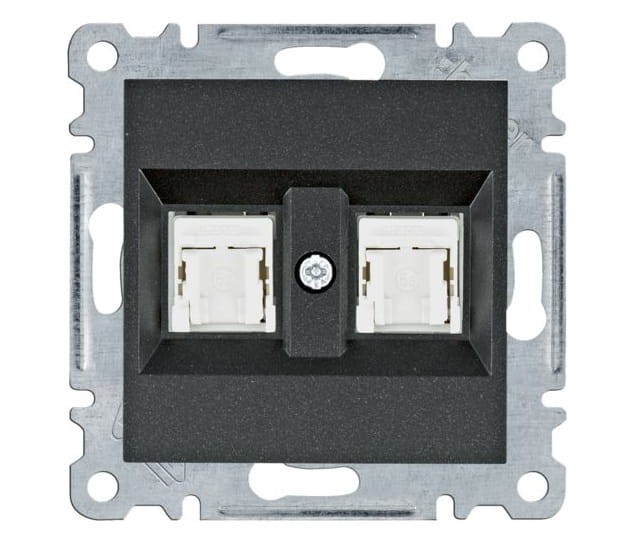 lumina Gniazdo komputerowe podwójne RJ45 kat.5e UTP, czarny WL2123 Intense Passion Soul HAGER POLO