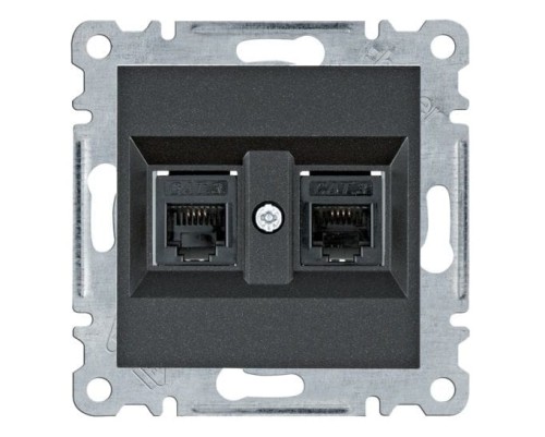 lumina Gniazdo telefoniczne podwójne RJ11, czarny WL2023 Intense Passion Soul HAGER POLO