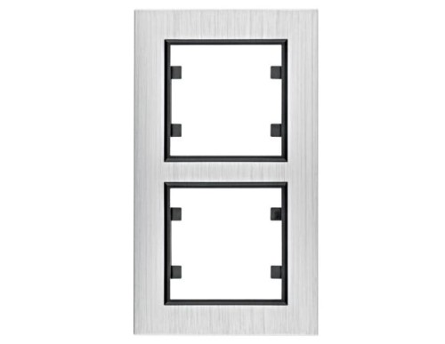 lumina passion Ramka 2-krotna pionowa, aluminium srebrne WL9122 HAGER POLO