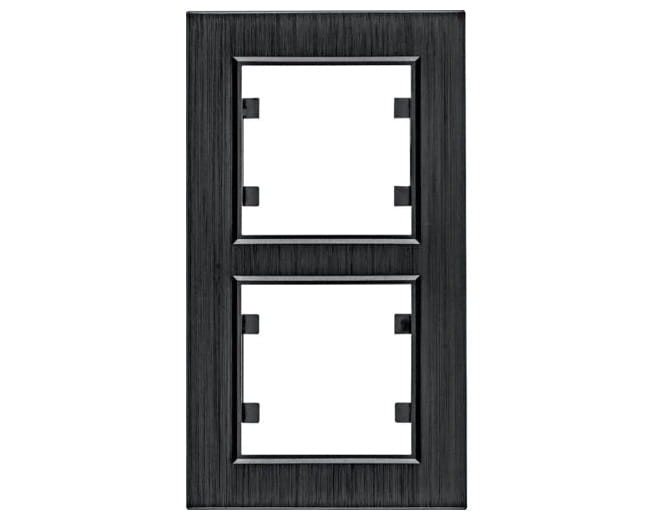 lumina passion Ramka 2-krotna pionowa, aluminium czarne WL9123 HAGER POLO
