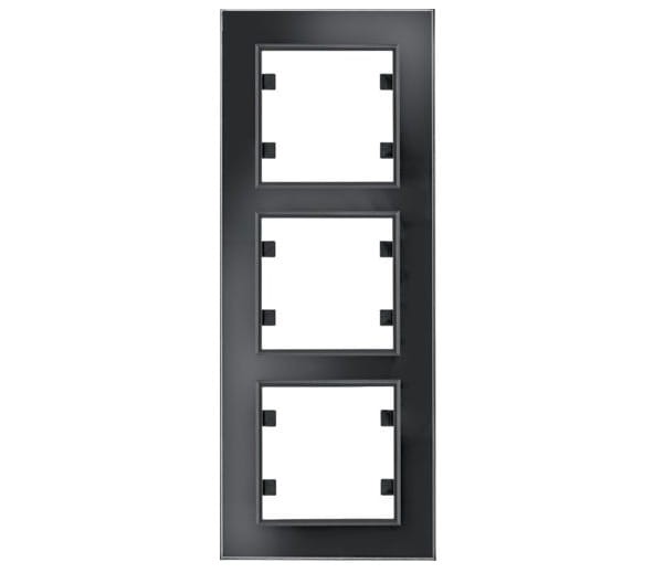 lumina passion Ramka 3-krotna pionowa, szkło czarne WL9131 HAGER POLO