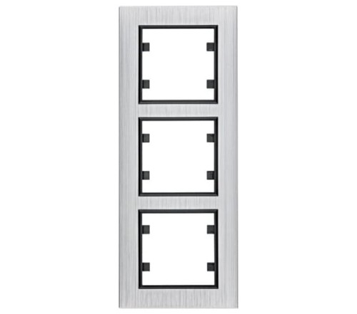 lumina passion Ramka 3-krotna pionowa, aluminium srebrne WL9132 HAGER POLO
