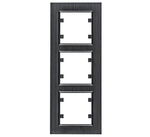 lumina passion Ramka 3-krotna pionowa, aluminium czarne WL9133 HAGER POLO