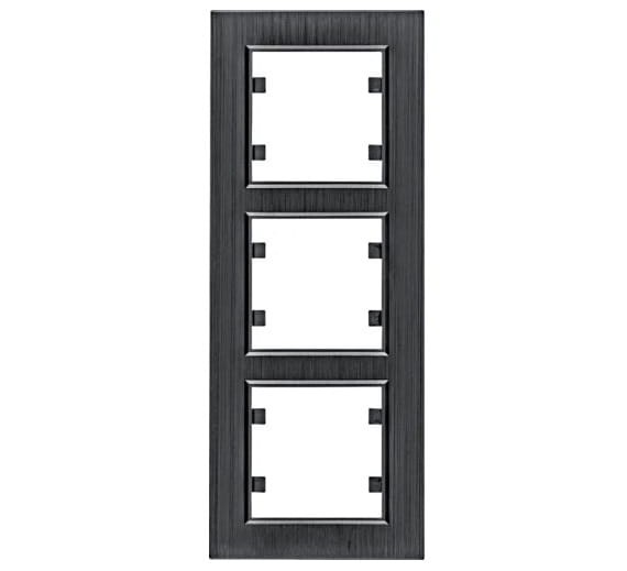 lumina passion Ramka 3-krotna pionowa, aluminium czarne WL9133 HAGER POLO