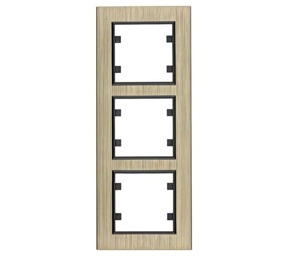 lumina passion Ramka 3-krotna pionowa, aluminium mosiądz WL9134 HAGER POLO