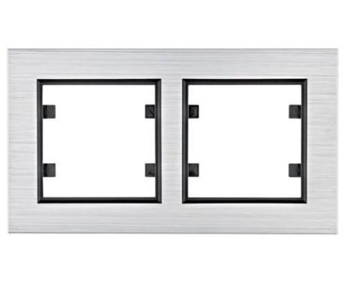 lumina passion Ramka 2-krotna pozioma, aluminium srebrne WL9222 HAGER POLO