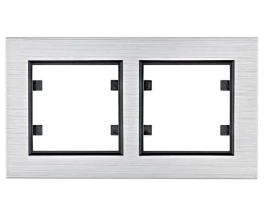 lumina passion Ramka 2-krotna pozioma, aluminium srebrne WL9222 HAGER POLO