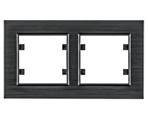 lumina passion Ramka 2-krotna pozioma, aluminium czarne WL9223 HAGER POLO