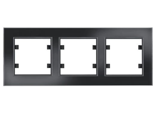 lumina passion Ramka 3-krotna pozioma, szkło czarne WL9231 HAGER POLO