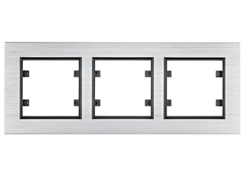 lumina passion Ramka 3-krotna pozioma, aluminium srebrne WL9232 HAGER POLO