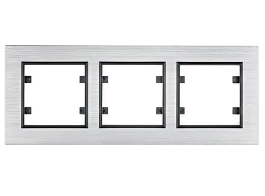 lumina passion Ramka 3-krotna pozioma, aluminium srebrne WL9232 HAGER POLO