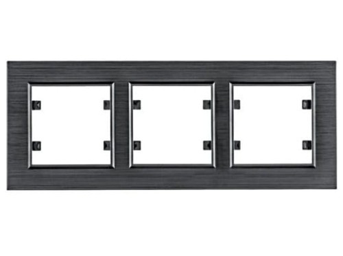 lumina passion Ramka 3-krotna pozioma, aluminium czarne WL9233 HAGER POLO