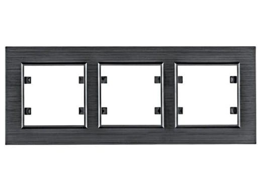 lumina passion Ramka 3-krotna pozioma, aluminium czarne WL9233 HAGER POLO
