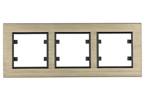 lumina passion Ramka 3-krotna pozioma, aluminium mosiądz WL9234 HAGER POLO