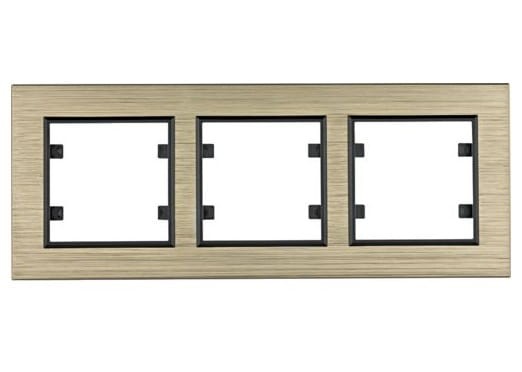 lumina passion Ramka 3-krotna pozioma, aluminium mosiądz WL9234 HAGER POLO