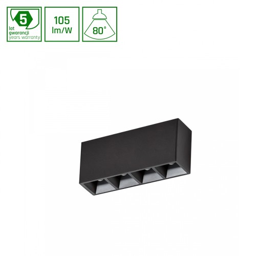 MINI16 ALLDAY INSPIRE ONE DARK LIGHT 80st Czarny 930 10W 230V 160mm Czarny WOJP09723 SPECTRUM LED