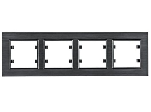 lumina passion Ramka 4-krotna pozioma, aluminium czarne WL9243 HAGER POLO