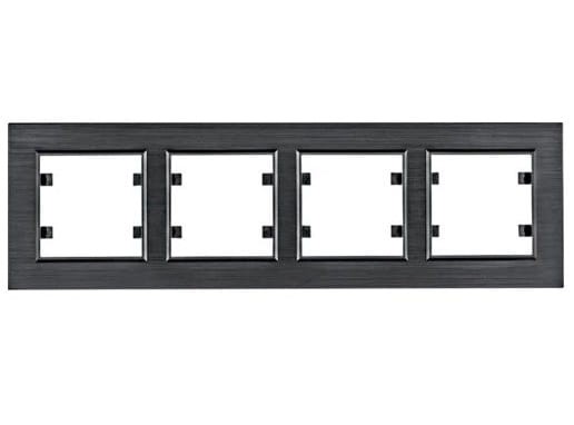 lumina passion Ramka 4-krotna pozioma, aluminium czarne WL9243 HAGER POLO
