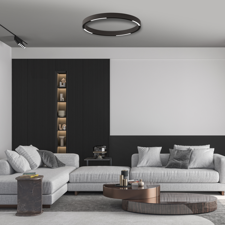 Oprawa Liniowa Lampa LED 19cm 10W do Szynoprzewodu okrągłego Szyny niskonapięciowy System ROUND MAGNETIC TRACK ML8687 Milagro 3000K Loft średnicy 60cm 600mm nowoczesna sufitowy oświetlenie szynowe listwa natynkowa podtynkowa 48V czarna Inspiracje Premium