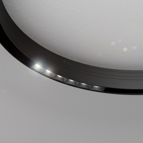Oprawa Liniowa Lampa Raster LED 19cm 6W do Szynoprzewodu okrągłego Szyny niskonapięciowy System ROUND MAGNETIC TRACK ML8690 Milagro 4000K Loft średnicy 60cm 600mm sufitowy oświetlenie szynowe listwa natynkowa podtynkowa 48V czarna Inspiracje Premium