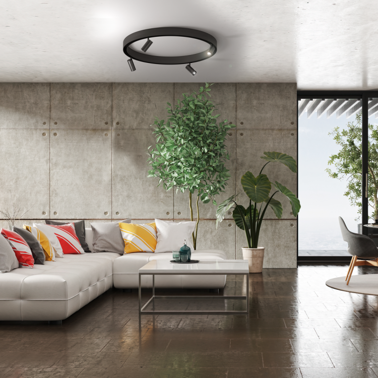 Lampa szynowa Reflektor szynowy LED 7W do Szynoprzewodu okrągłego Szyny niskonapięciowy System ROUND MAGNETIC TRACK ML8697 Milagro 3000K Loft średnicy 90cm 900mm sufitowy oświetlenie szynowe listwa natynkowa podtynkowa 48V czarna czarny Inspiracje Premium