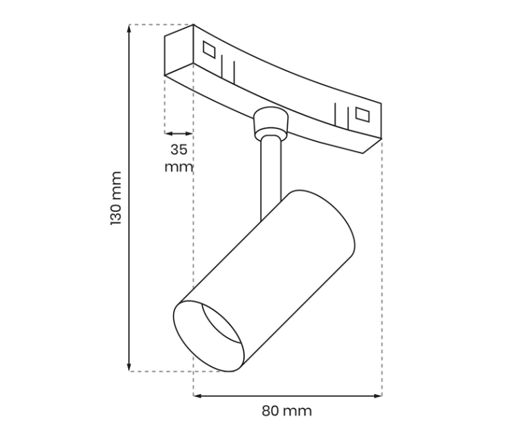 Lampa szynowa Reflektor szynowy LED 7W do Szynoprzewodu okrągłego Szyny niskonapięciowy System ROUND MAGNETIC TRACK ML8697 Milagro 3000K Loft średnicy 90cm 900mm sufitowy oświetlenie szynowe listwa natynkowa podtynkowa 48V czarna czarny Inspiracje Premium