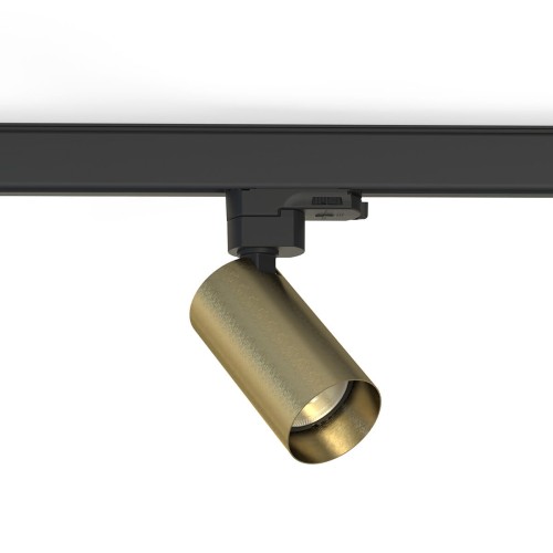 Lampa szynowa Reflektor szynowy trójfazowa CTLS MONO SOLID BRASS 10237 NOWODVORSKI Lighting GU10 Loft nowoczesna 3 fazowa 3F sufitowa ścienna oświetlenie szynowe 230V szynoprzewodu mosiądz złoto-czarna złota Inspiracje Premium