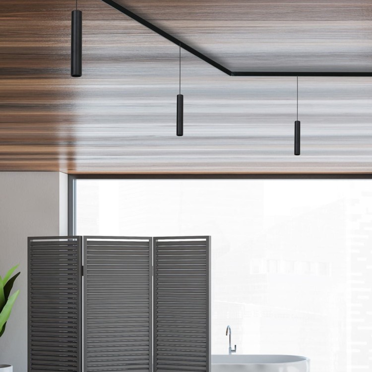 Lampa szynowa wisząca punktowa Industrialna szynowa LED System MAGNETIC TRACK 7W ML6629 Milagro 4000K Loft nowoczesna sufitowa oświetlenie szynowe listwa natynkowa podtynkowa 48V zwis szynoprzewodu czarna Inspiracje Premium