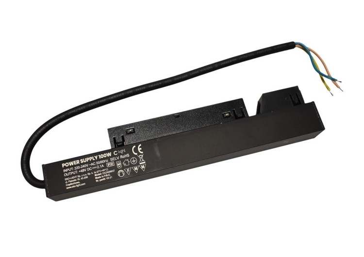 Zasilacz wewnętrzny do szynoprzewodu Szyny LED 48V 100W niskonapięciowy System SLIM MAGNETIC TRACK EKZAS6637 Milagro Loft sufitowy ścienny oświetlenie szynowe natynkowa podtynkowa zawieszana magnetycznego ARCHLINES Inspiracje Premium