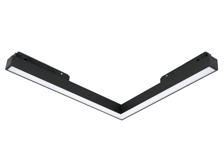 Oprawa Liniowa Lampa LED narożna 30cm 24W do Szynoprzewodu Szyny niskonapięciowy System MAGNETIC TRACK ML6626 Milagro 4000K Loft nowoczesna sufitowy oświetlenie szynowe listwa natynkowa podtynkowa 48V czarna Inspiracje Premium