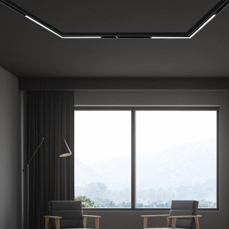 Oprawa Liniowa Lampa LED narożna 30cm 24W do Szynoprzewodu Szyny niskonapięciowy System MAGNETIC TRACK ML6626 Milagro 4000K Loft nowoczesna sufitowy oświetlenie szynowe listwa natynkowa podtynkowa 48V czarna Inspiracje Premium