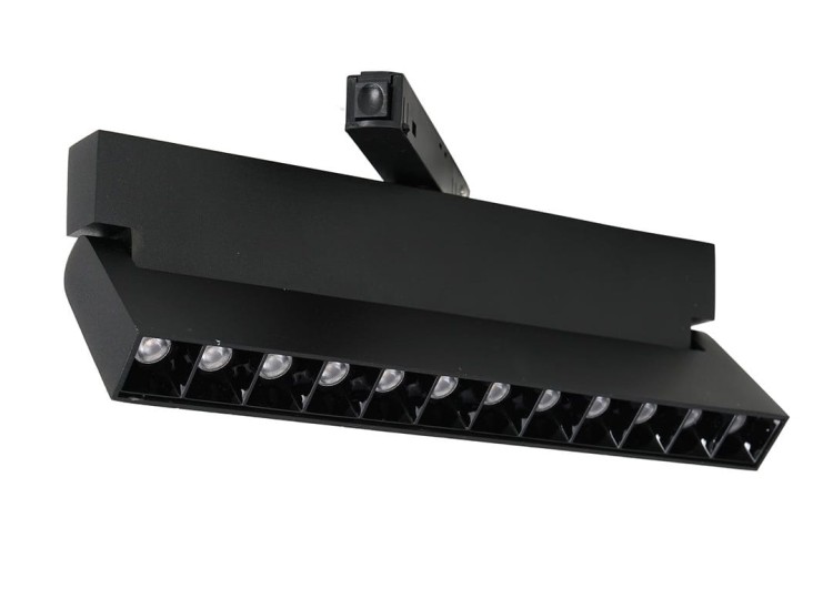 Oprawa Liniowa Lampa Raster LED regulowany 24cm 12W do Szynoprzewodu Szyny niskonapięciowy System MAGNETIC TRACK ML6628 Milagro 4000K Loft nowoczesna sufitowy oświetlenie szynowe listwa natynkowa podtynkowa 48V czarna Inspiracje Premium