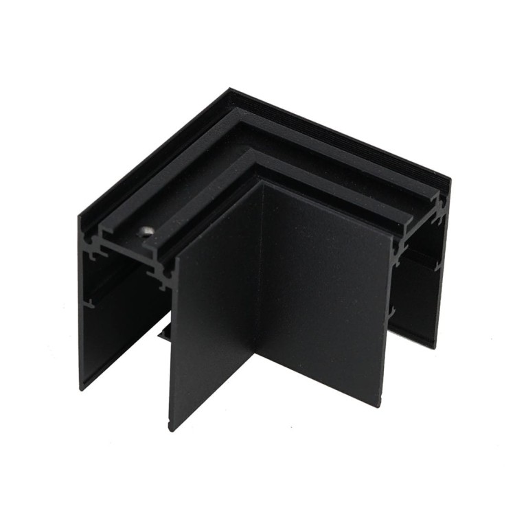 Narożnik poziomy Łącznik do szynoprzewodu kątowy L bok niskonapięciowy System MAGNETIC TRACK ML6735 Milagro Loft nowoczesna sufitowy ścienny do oświetlenia szynowego listwa natynkowa zawieszana 48V złączka czarna czarny Inspiracje Premium