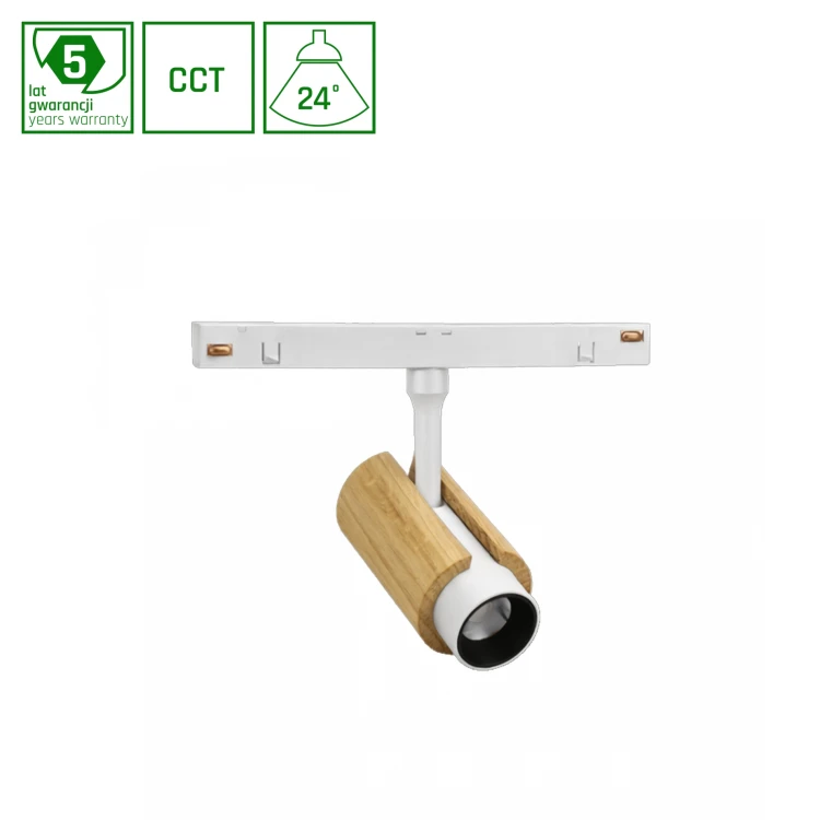 SYSTEM SHIFT CCT- SPOT S WOOD 35X140X178mm 6W 24ST Biały CCT SWITCH 5 Lat Gwarancji WLD+40002_CCT_WOOD WOJNAROWSKI Lighting
