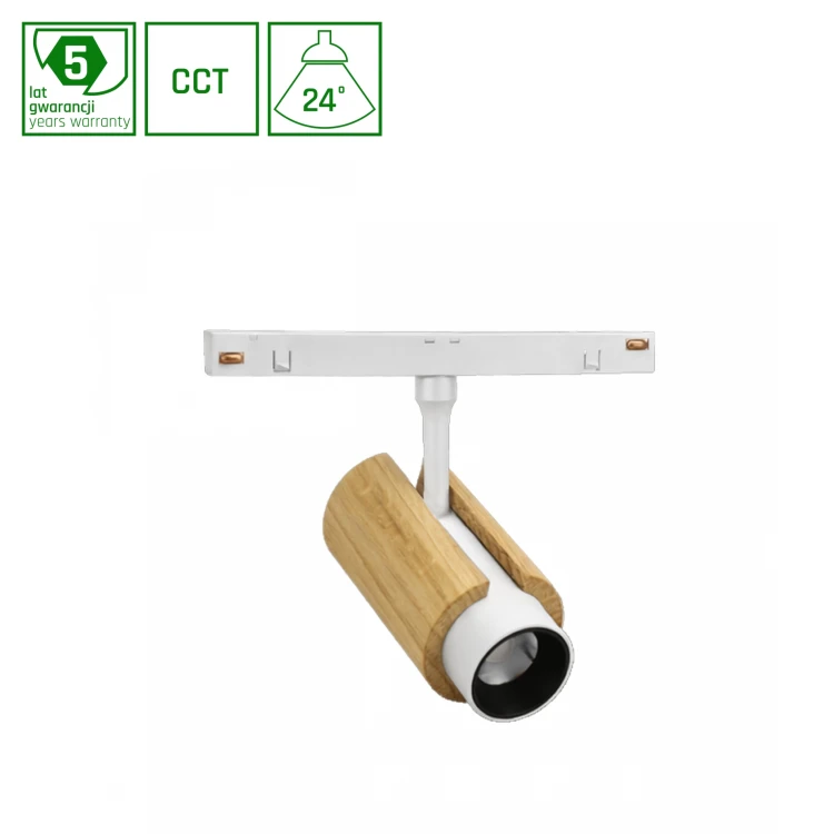 SYSTEM SHIFT CCT- SPOT M WOOD 44X157X178mm 10W 24ST Biały CCT SWITCH 5 Lat Gwarancji WLD+40003_CCT_WOOD WOJNAROWSKI Lighting