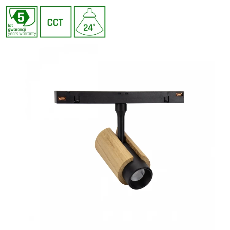 SYSTEM SHIFT CCT- SPOT S WOOD 35X140X178mm 6W 24ST Czarny CCT SWITCH 5 Lat Gwarancji WLD+40004_CCT_WOOD WOJNAROWSKI Lighting